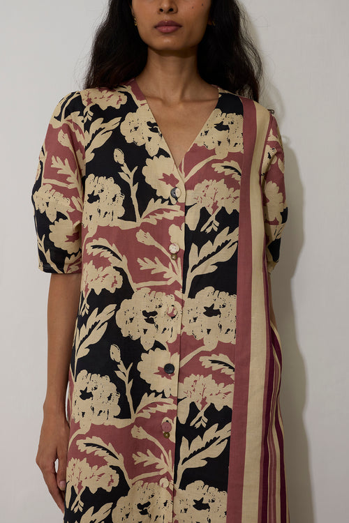 Stripe Marigold Dress - Pink