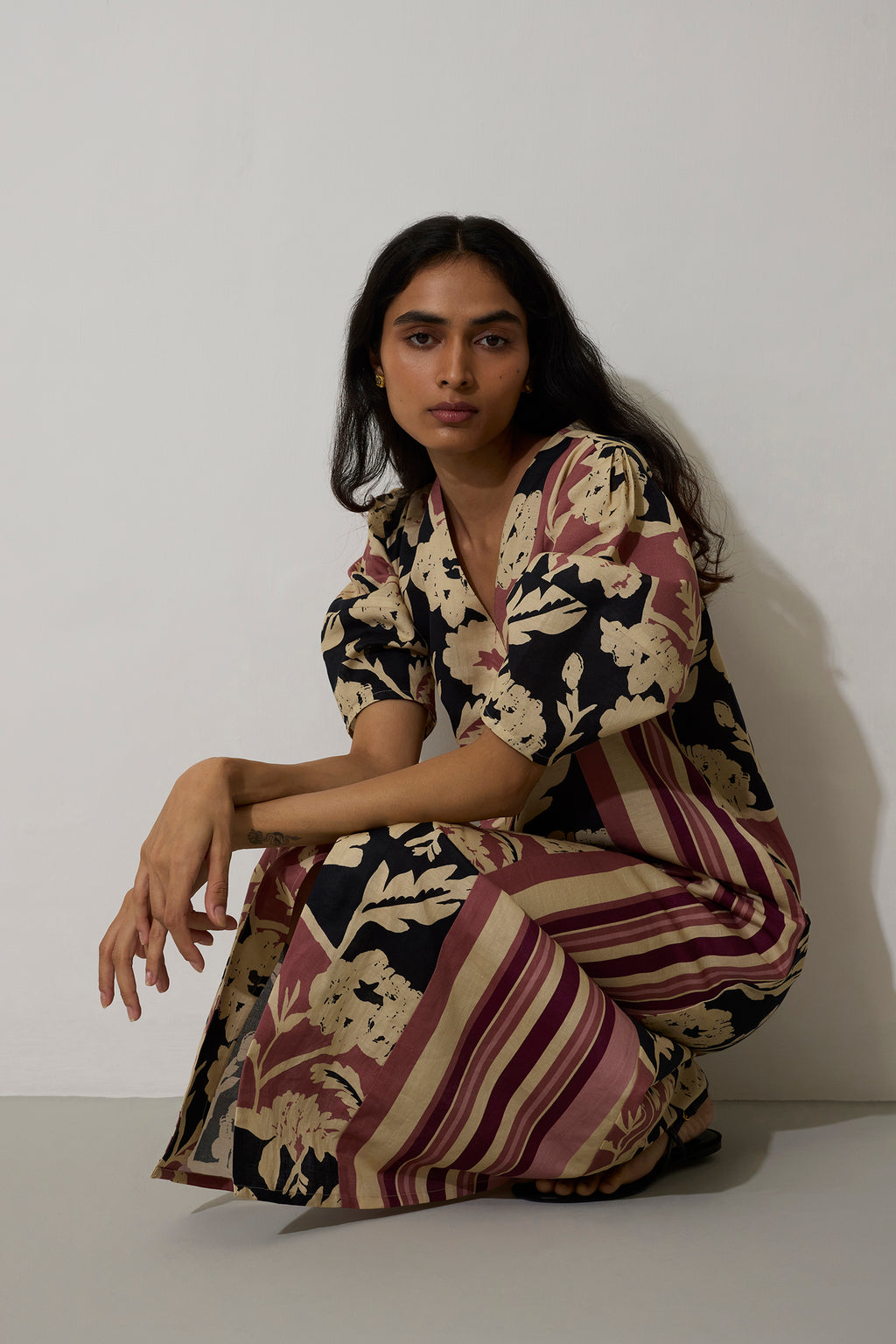 Stripe Marigold Dress - Pink