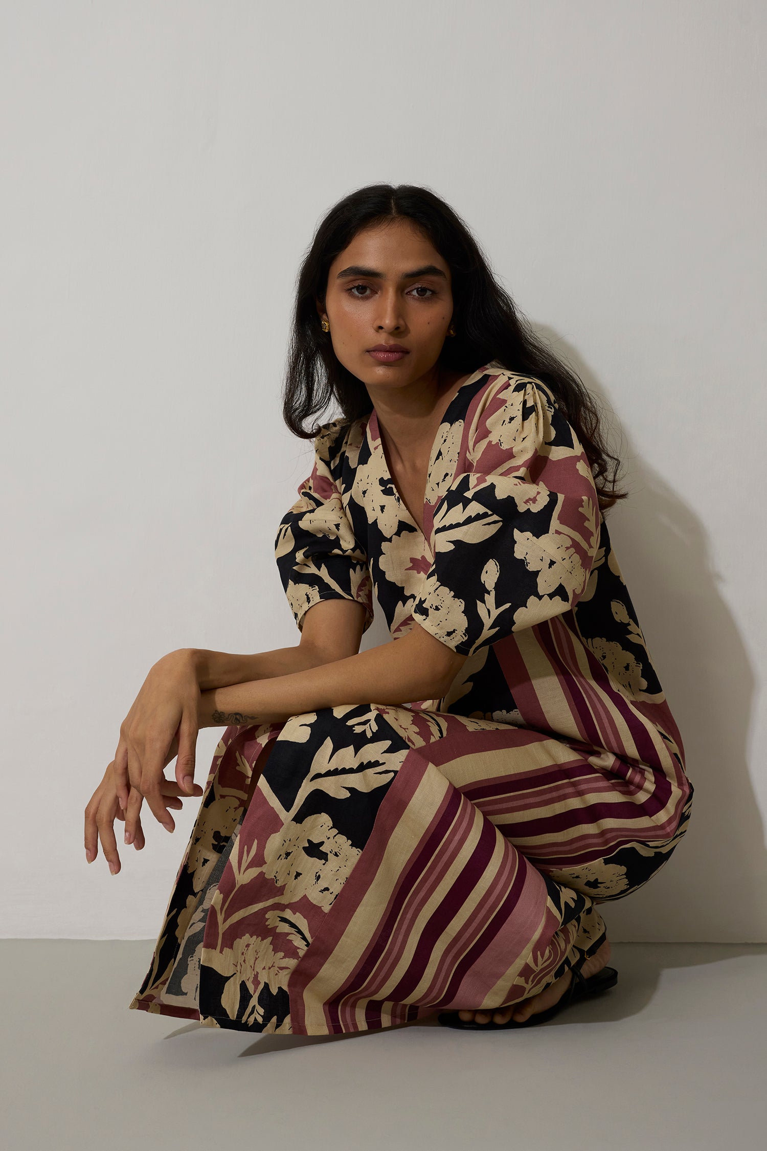 Stripe Marigold Dress - Pink
