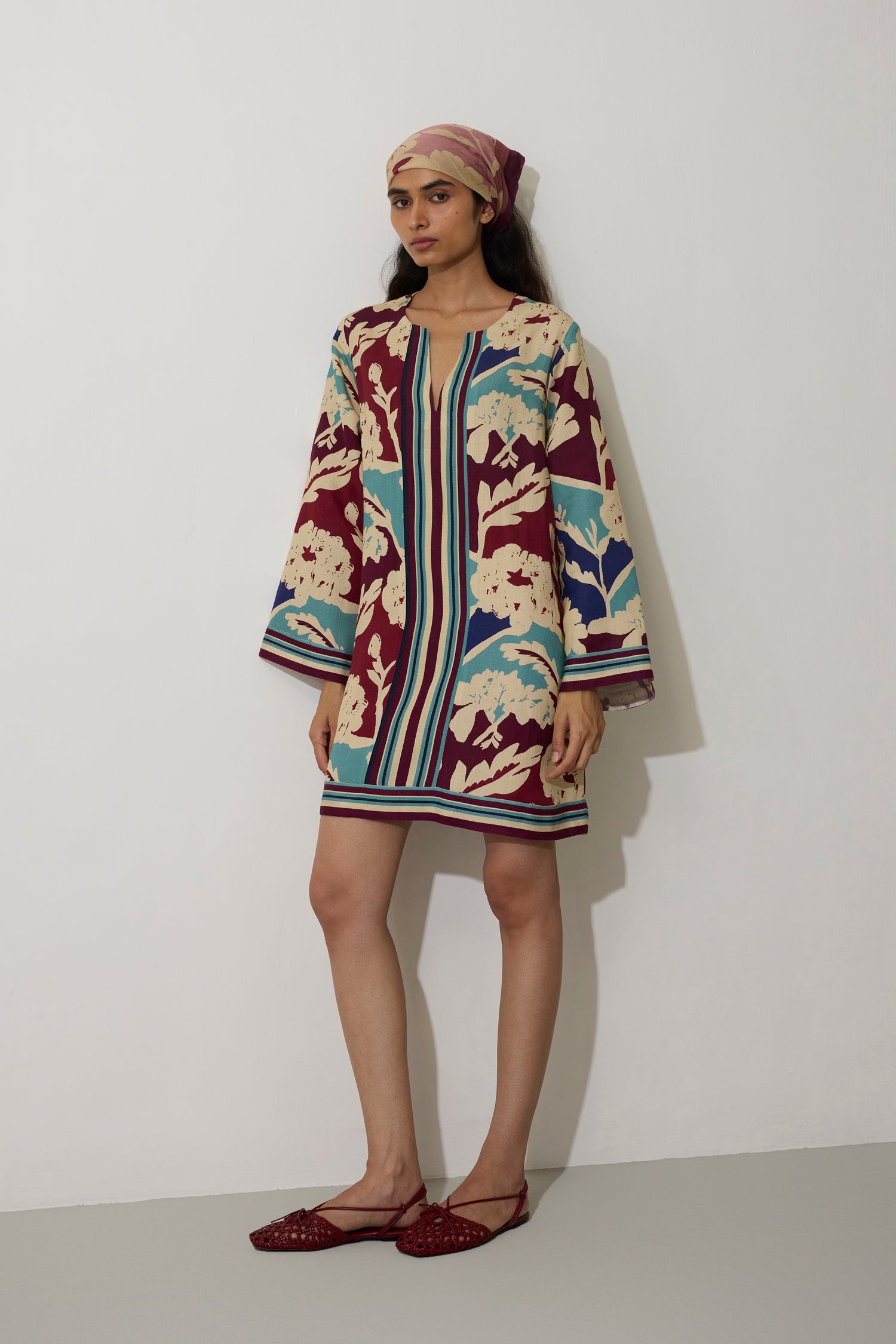 Marigold Stripe Shift Dress - Sky