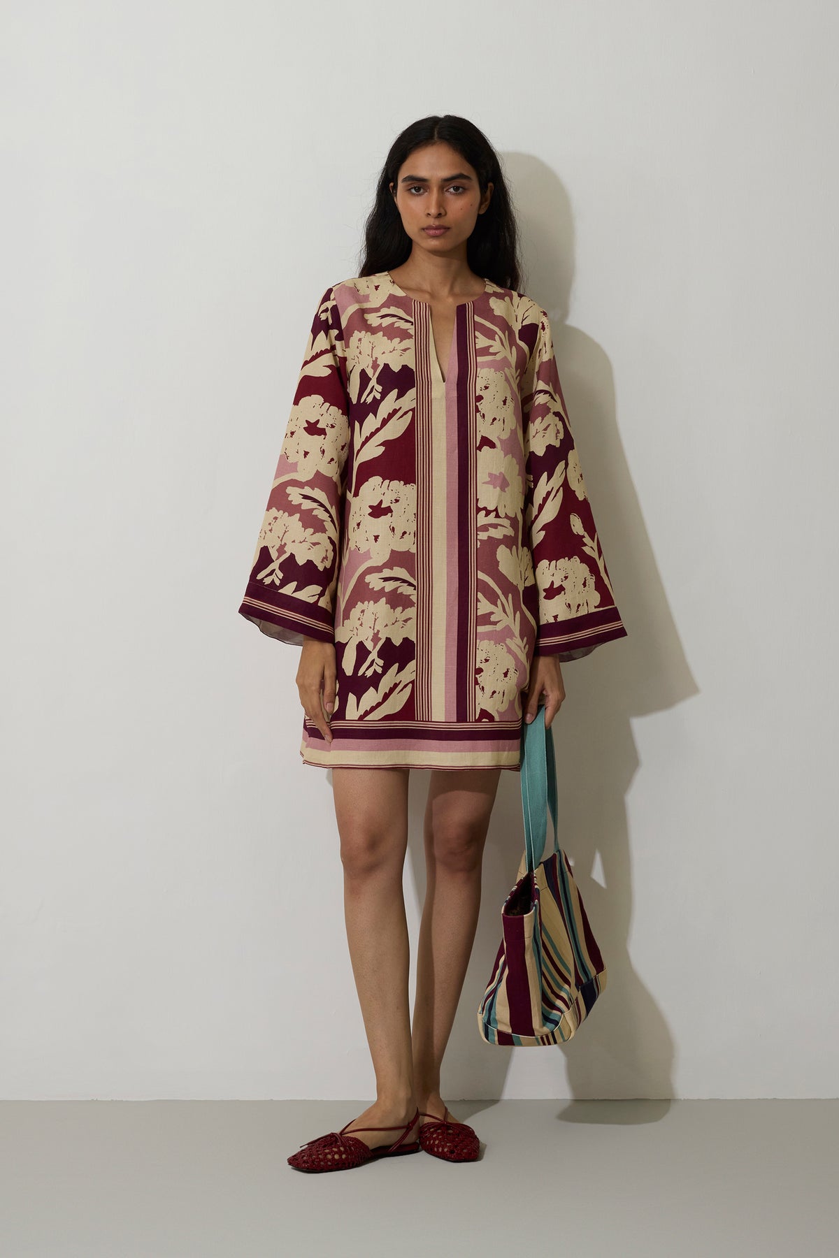 Marigold Stripe Shift Dress - Rose