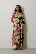 One-Shoulder Marigold Kaftan