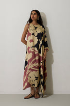 One-Shoulder Marigold Kaftan