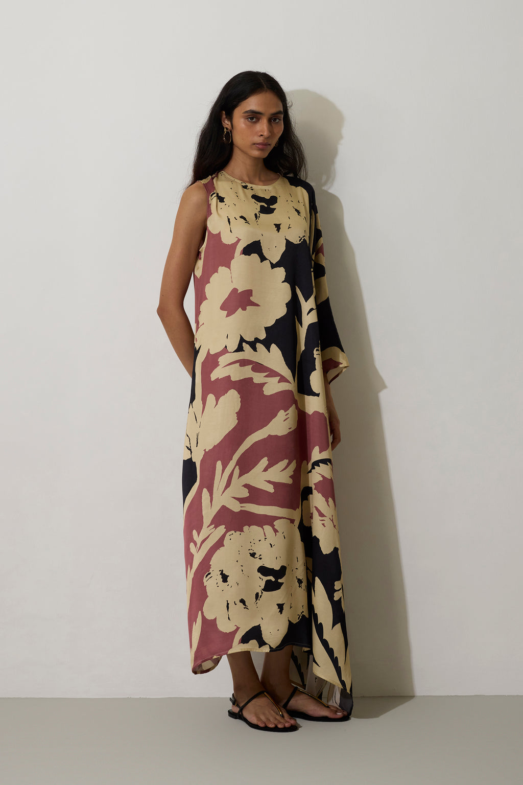 One-Shoulder Marigold Kaftan