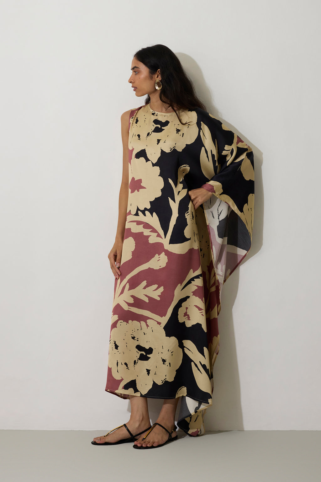 One-Shoulder Marigold Kaftan