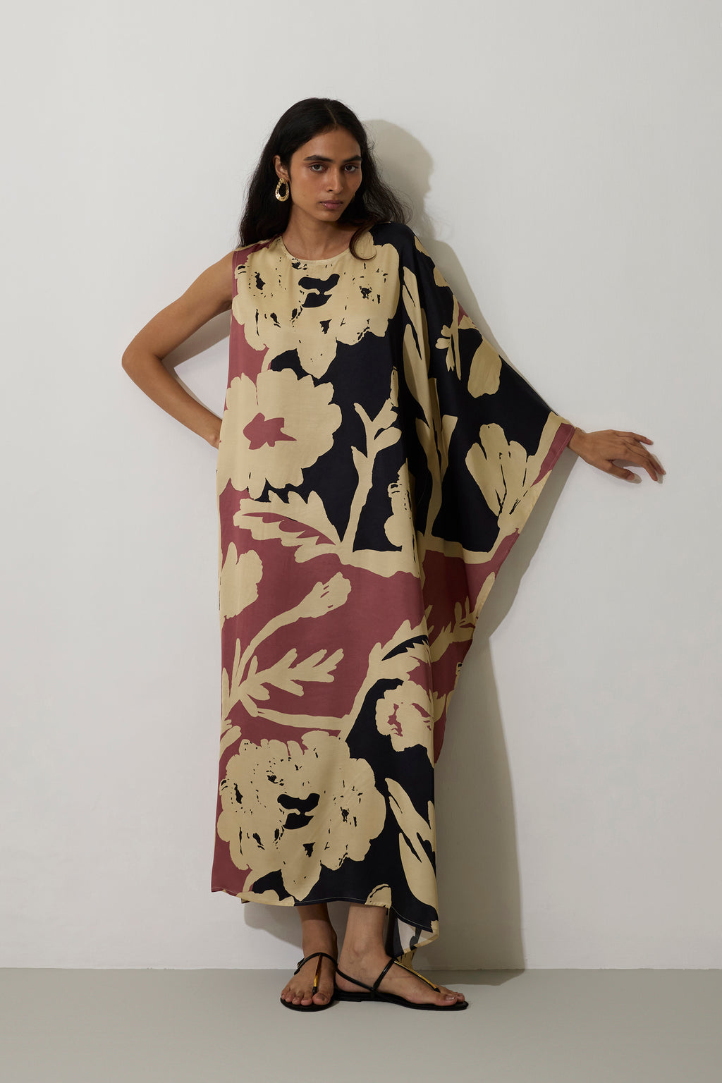 One-Shoulder Marigold Kaftan