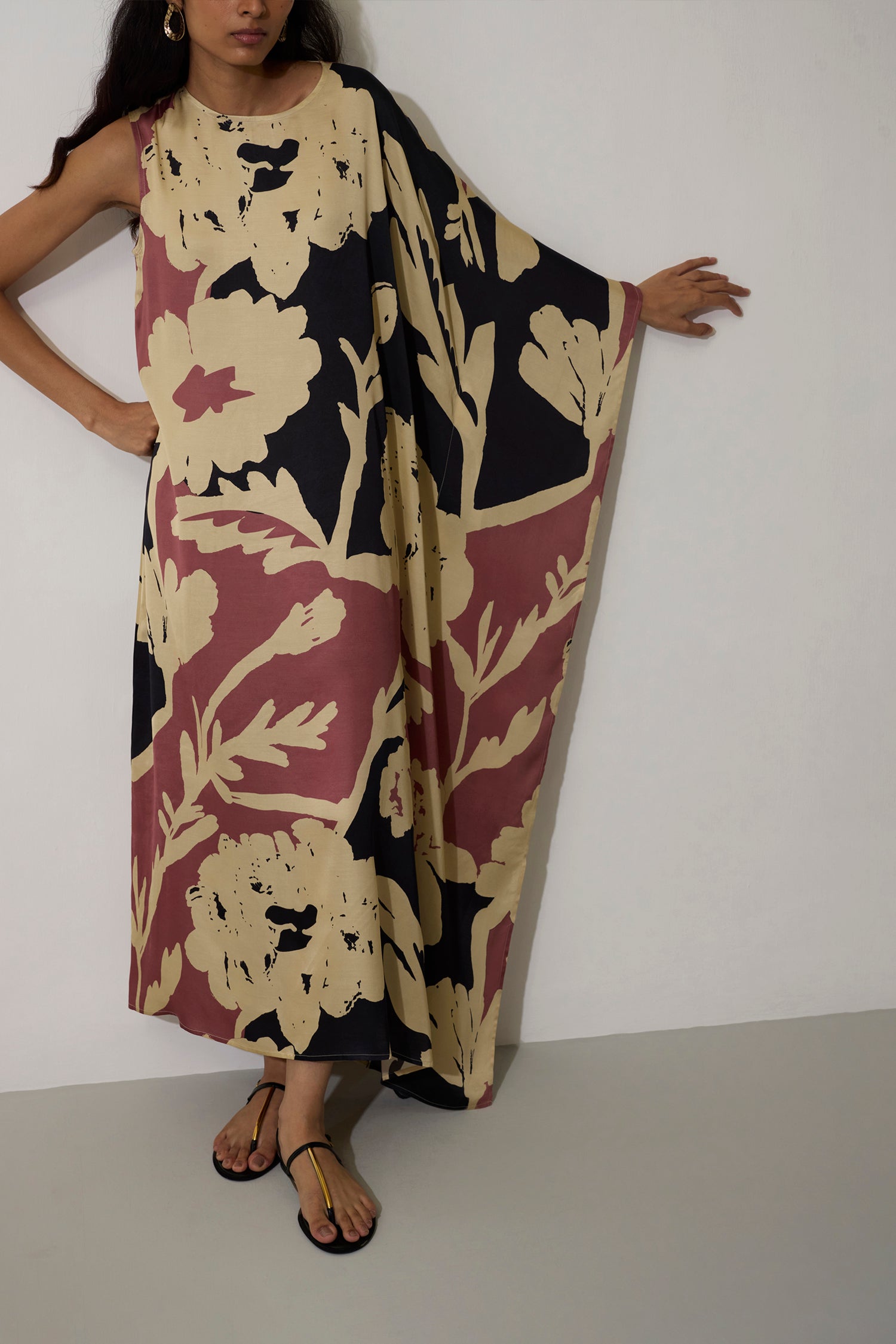 One-Shoulder Marigold Kaftan