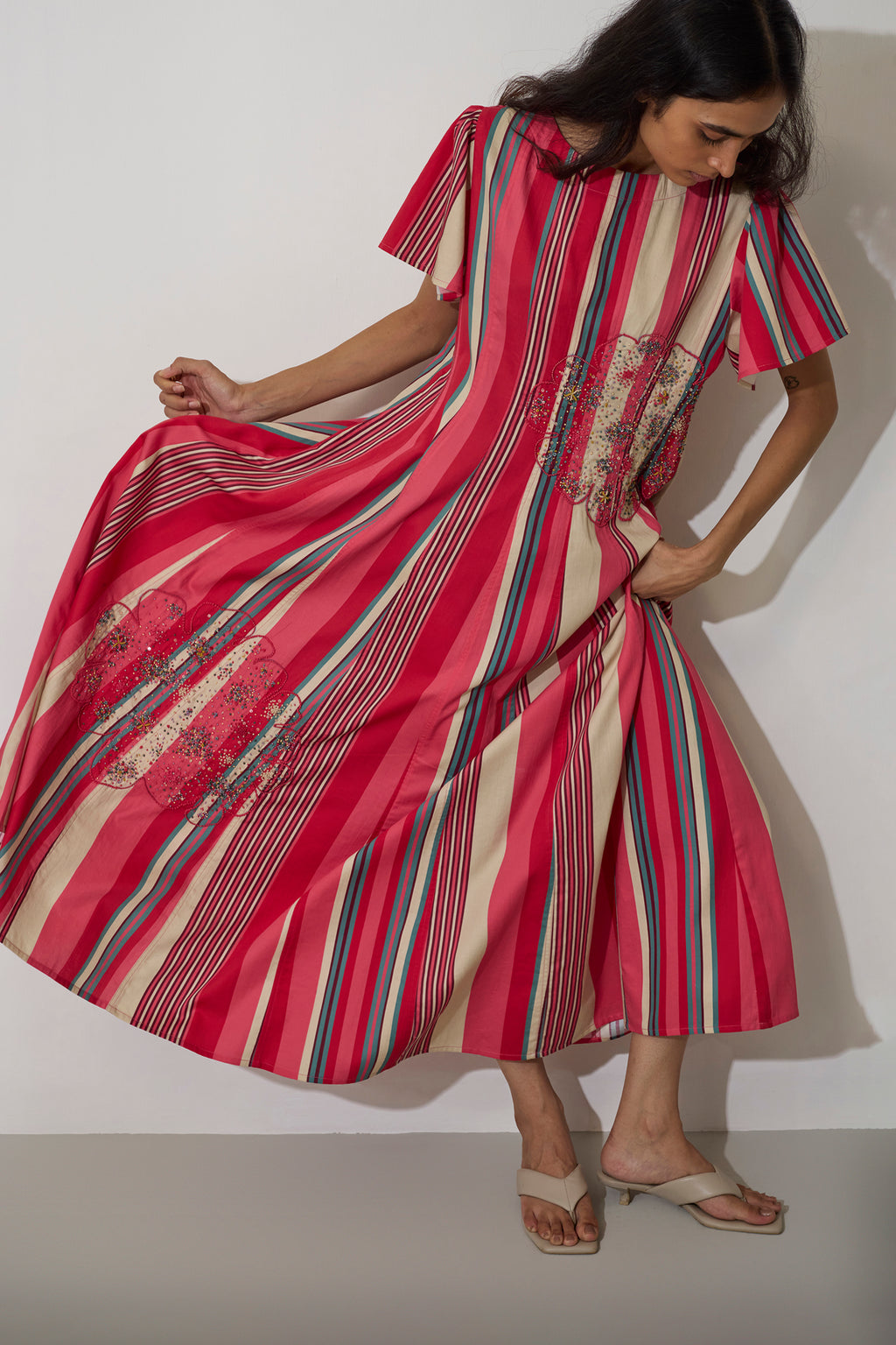 Stripe Panelled Drift Dress