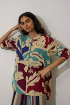 Stripe Marigold Top - Blue