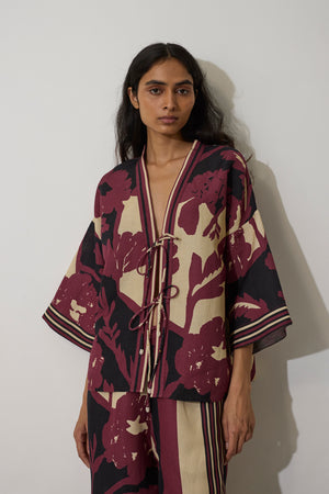 Tie-knot Marigold Top - Purple