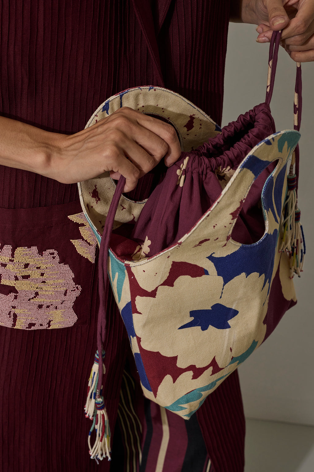 Oversized Marigold Drawstring Bag