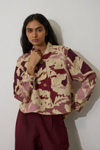 Marigold Crop Jacket - Red