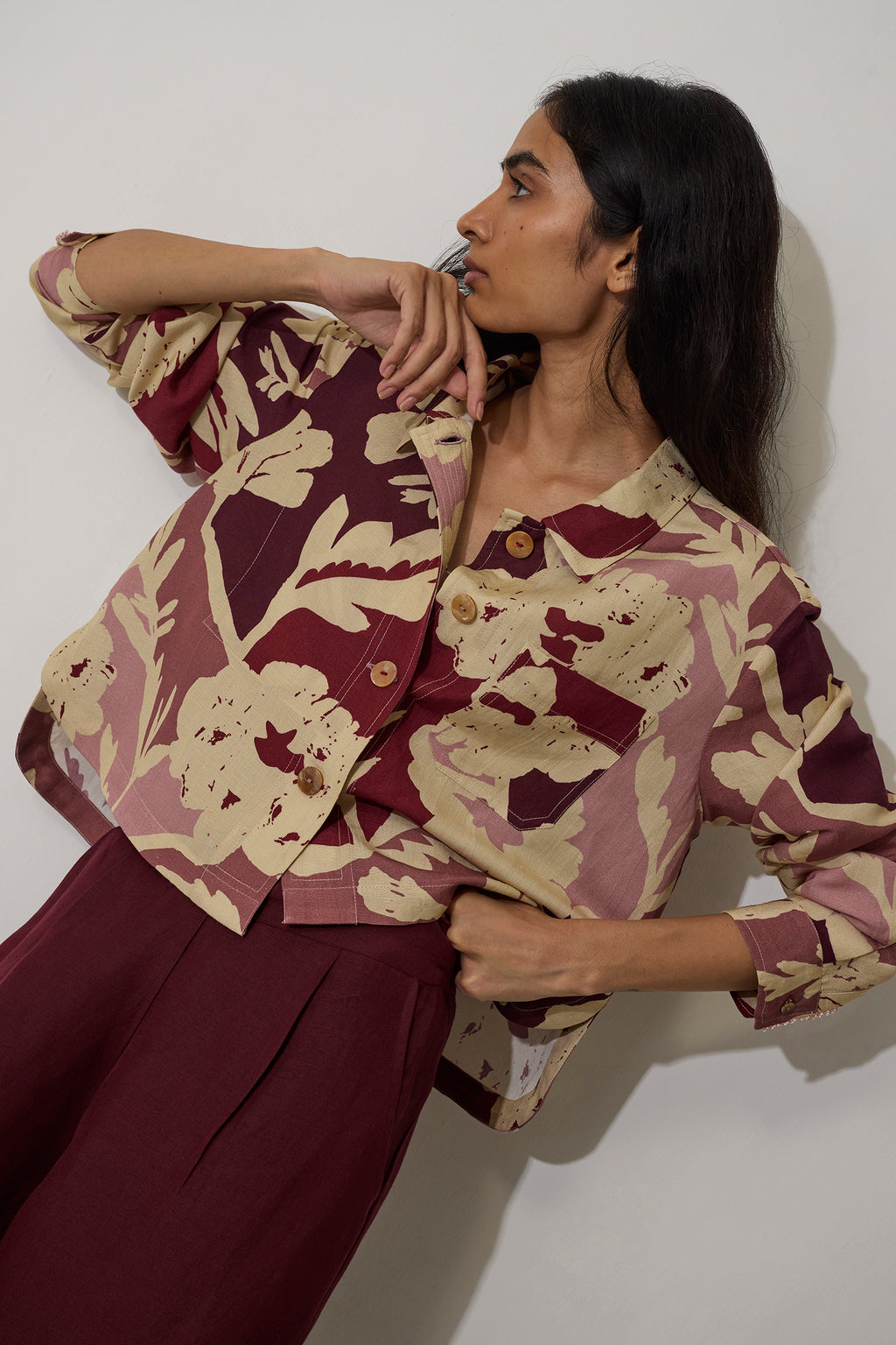 Marigold Crop Jacket - Red