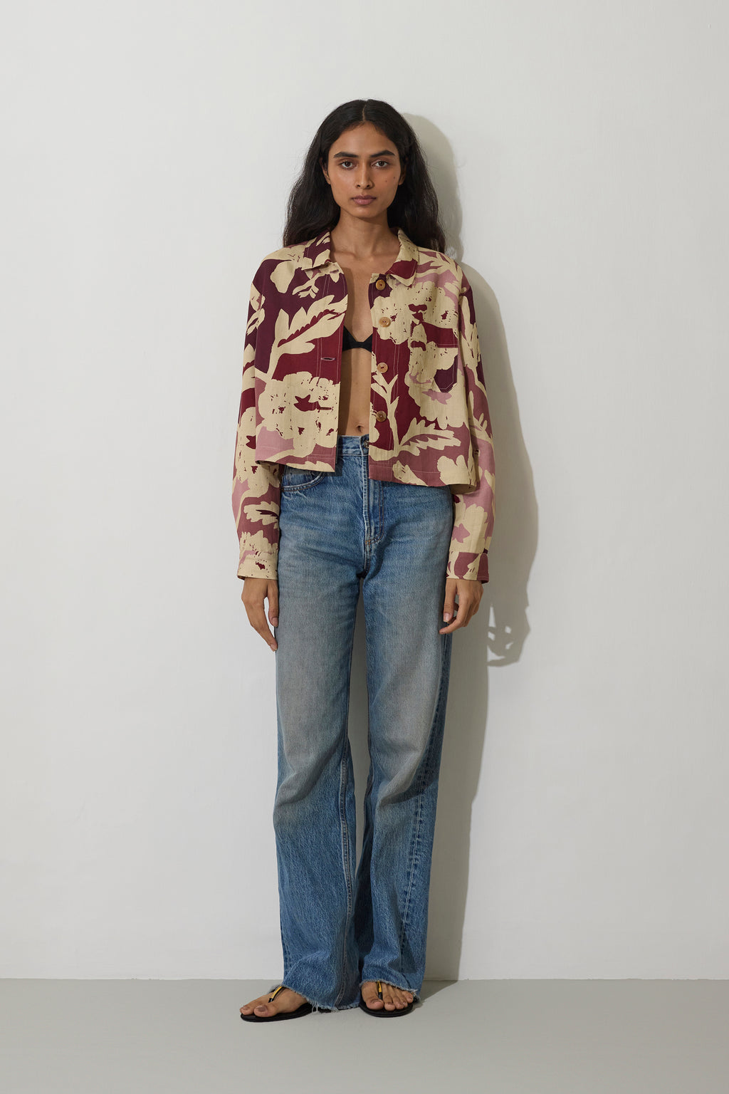 Marigold Crop Jacket - Red
