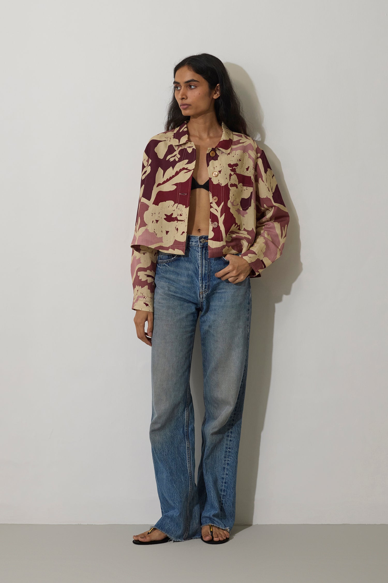 Marigold Crop Jacket - Red