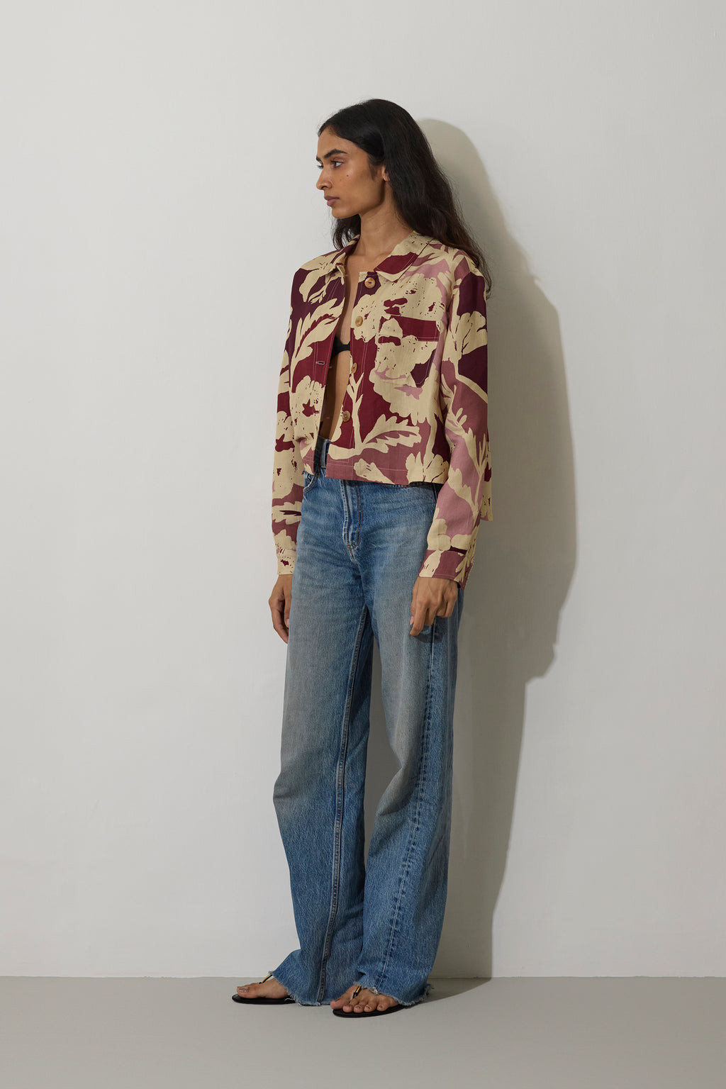 Marigold Crop Jacket - Red