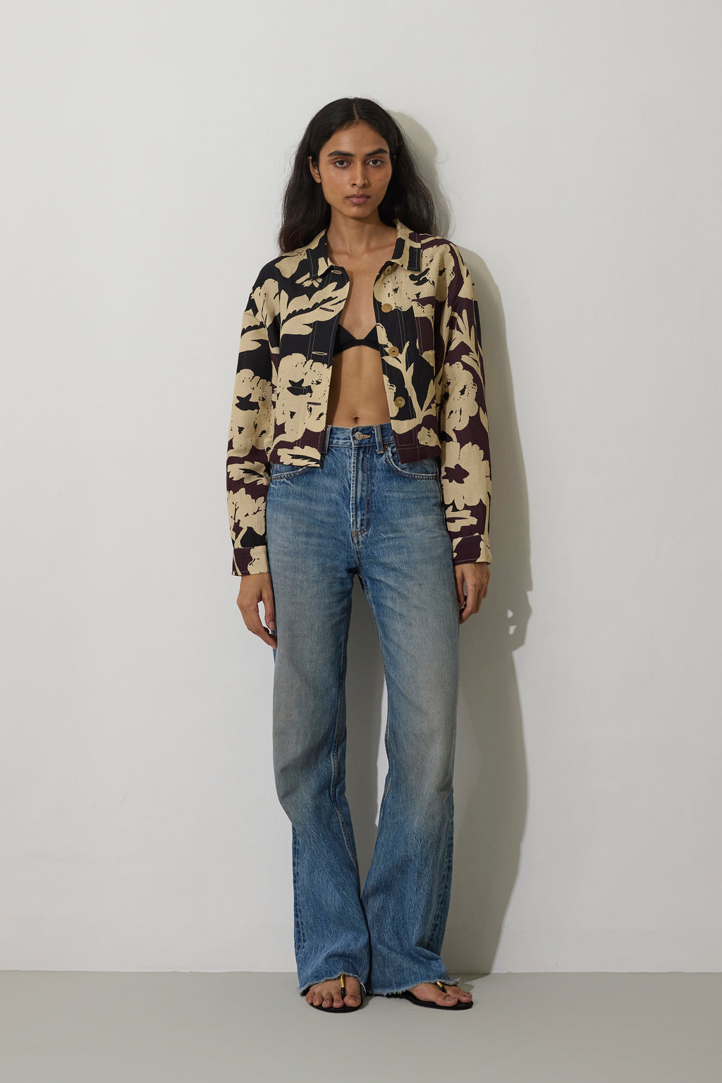Marigold Crop Jacket - Charcoal