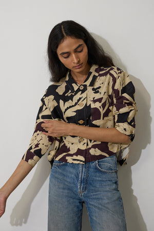 Marigold Crop Jacket - Charcoal