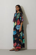 Poppies Smocked Tiered Maxi Dress - Night