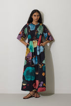 Poppies Smocked Tiered Maxi Dress - Night