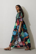 Poppies Smocked Tiered Maxi Dress - Night