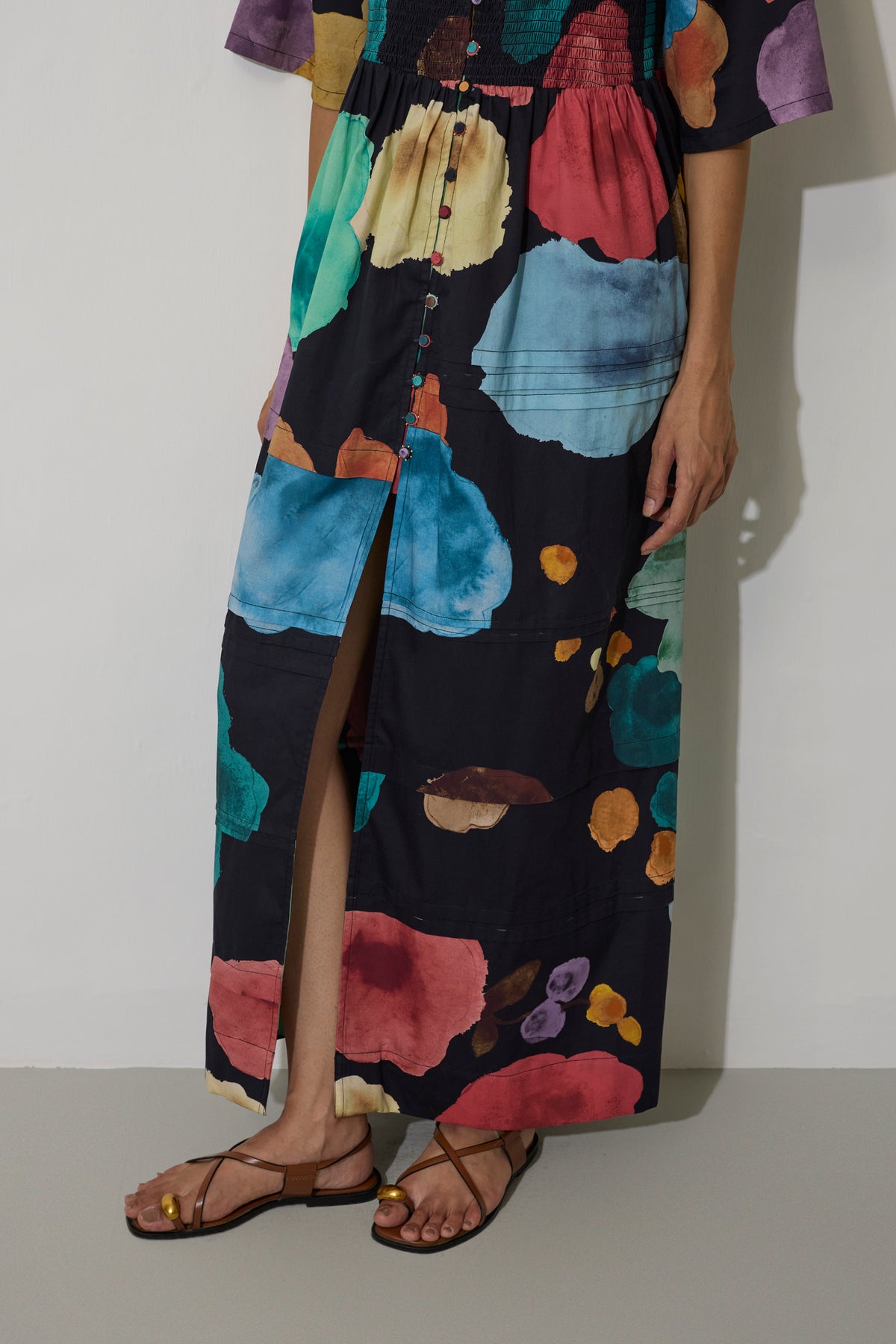 Poppies Smocked Tiered Maxi Dress - Night