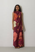 Poppies Draped Maxi Dress - Mulberry