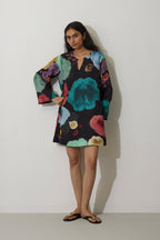 Poppies Mini Shift Dress - Night