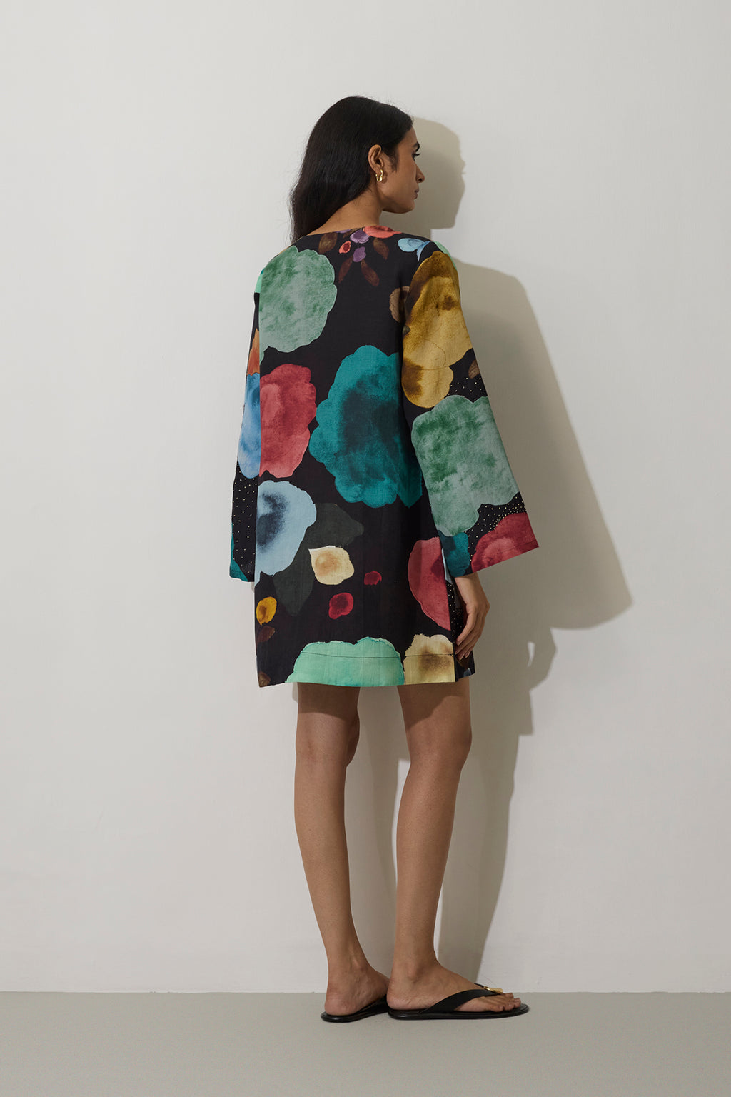 Poppies Mini Shift Dress - Night