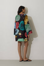Poppies Mini Shift Dress - Night
