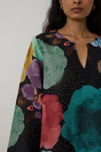 Poppies Mini Shift Dress - Night