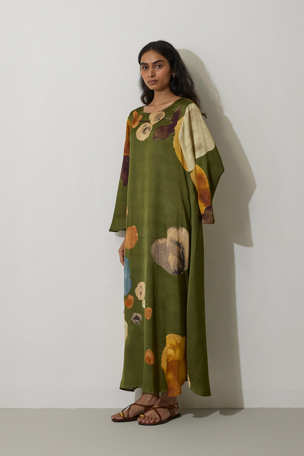 Poppies Kaftan Dress - Olive