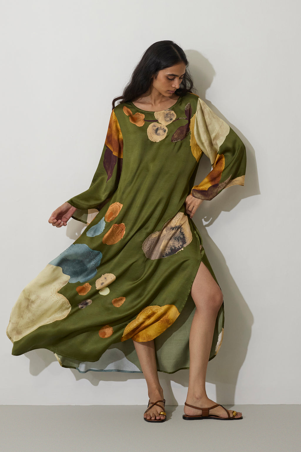 Poppies Kaftan Dress - Olive