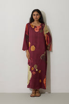 Poppies Kaftan Dress - Mulberry