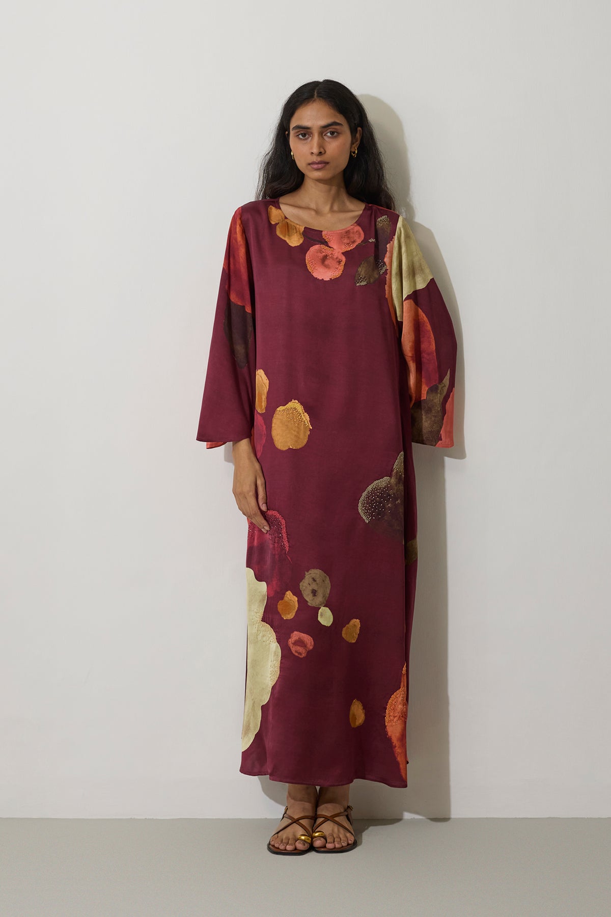 Poppies Kaftan Dress - Mulberry