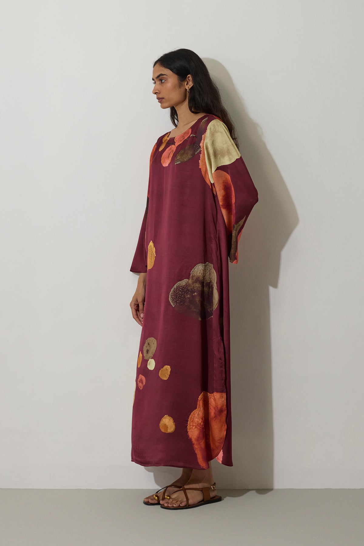 Poppies Kaftan Dress - Mulberry