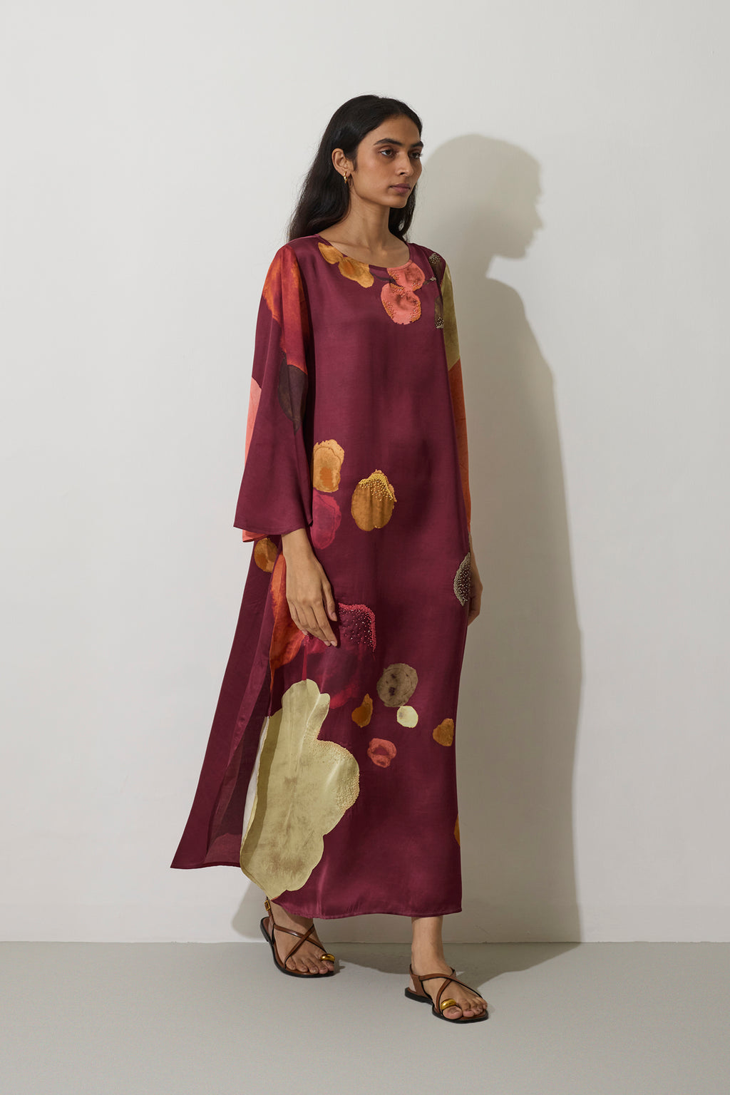 Poppies Kaftan Dress - Mulberry
