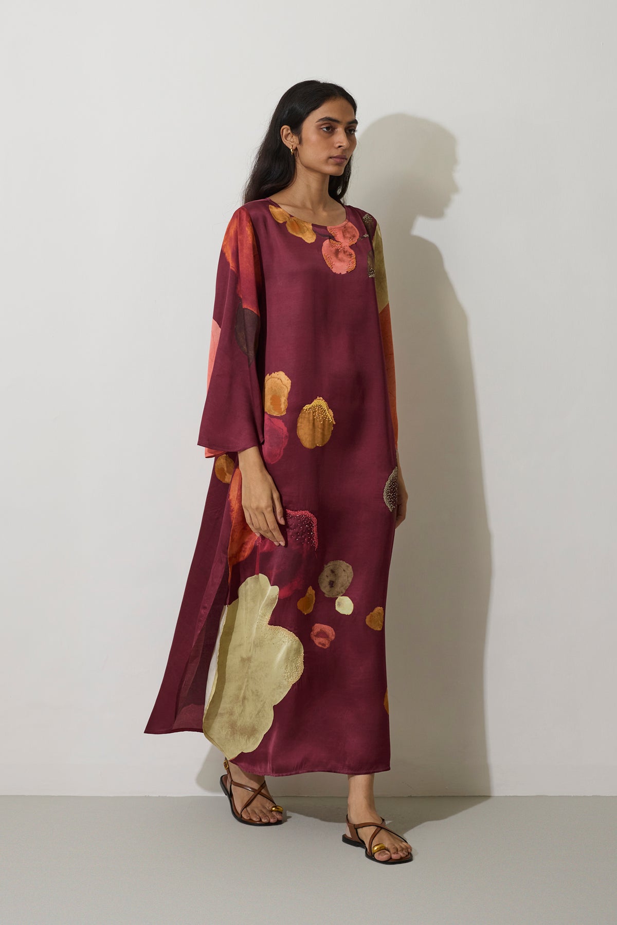 Poppies Kaftan Dress - Mulberry