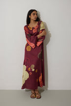 Poppies Kaftan Dress - Mulberry