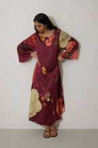 Poppies Kaftan Dress - Mulberry