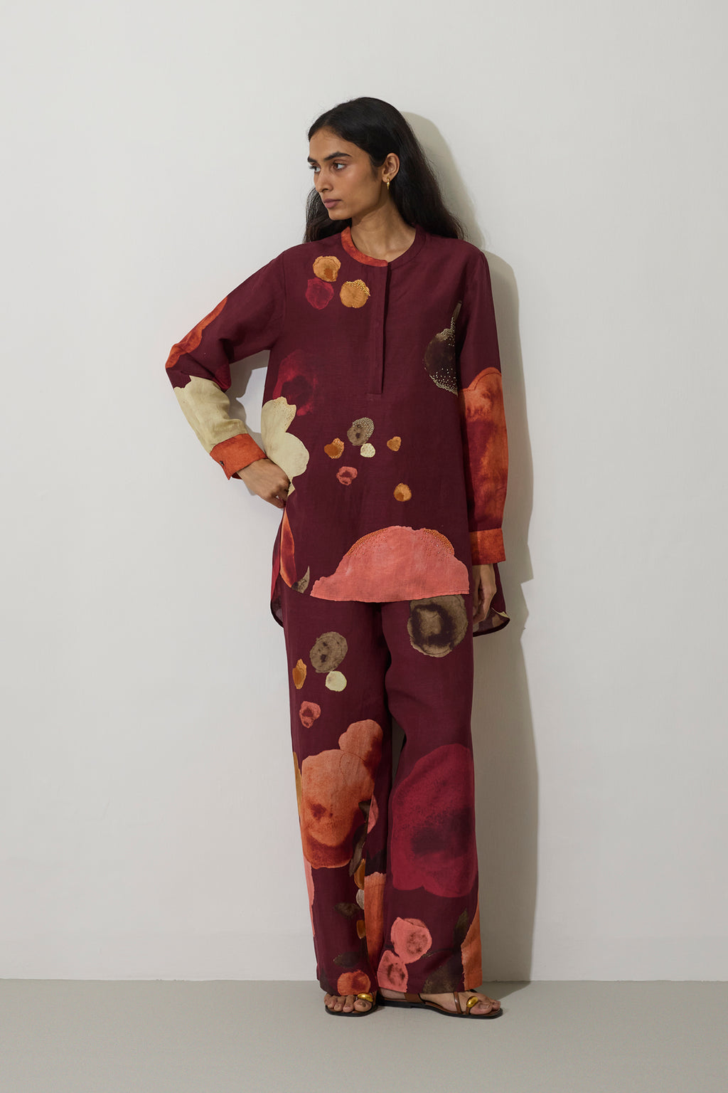Poppies Relaxed Top - Mulberry