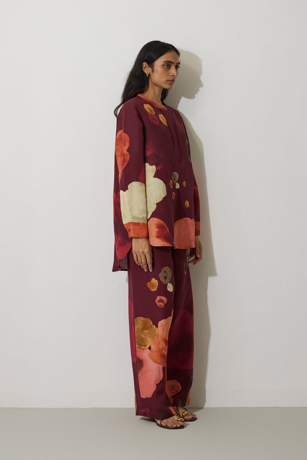 Poppies Relaxed Co-ord Set - Mulberry