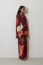 Poppies Relaxed Co-ord Set - Mulberry