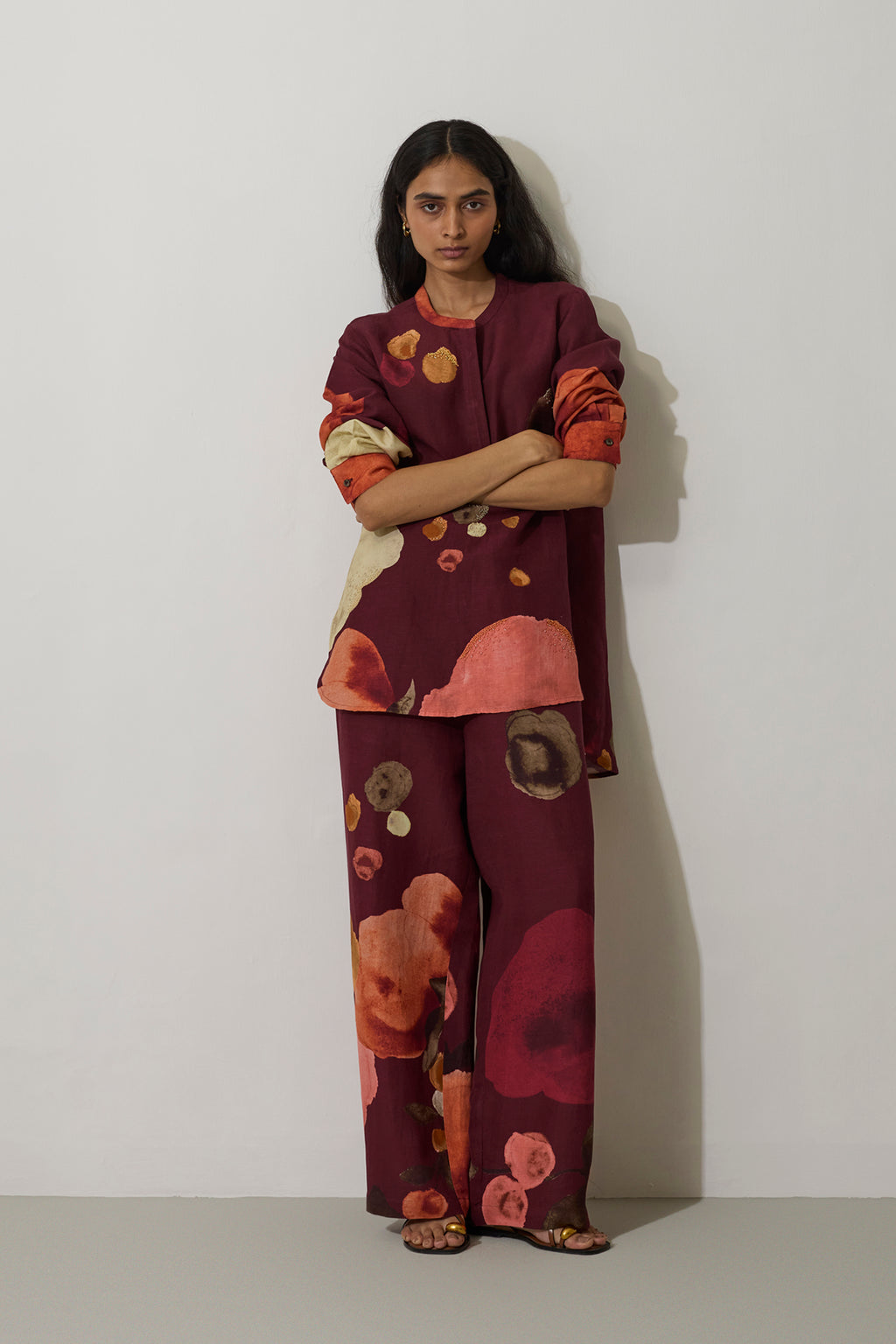 Poppies Relaxed Co-ord Set - Mulberry