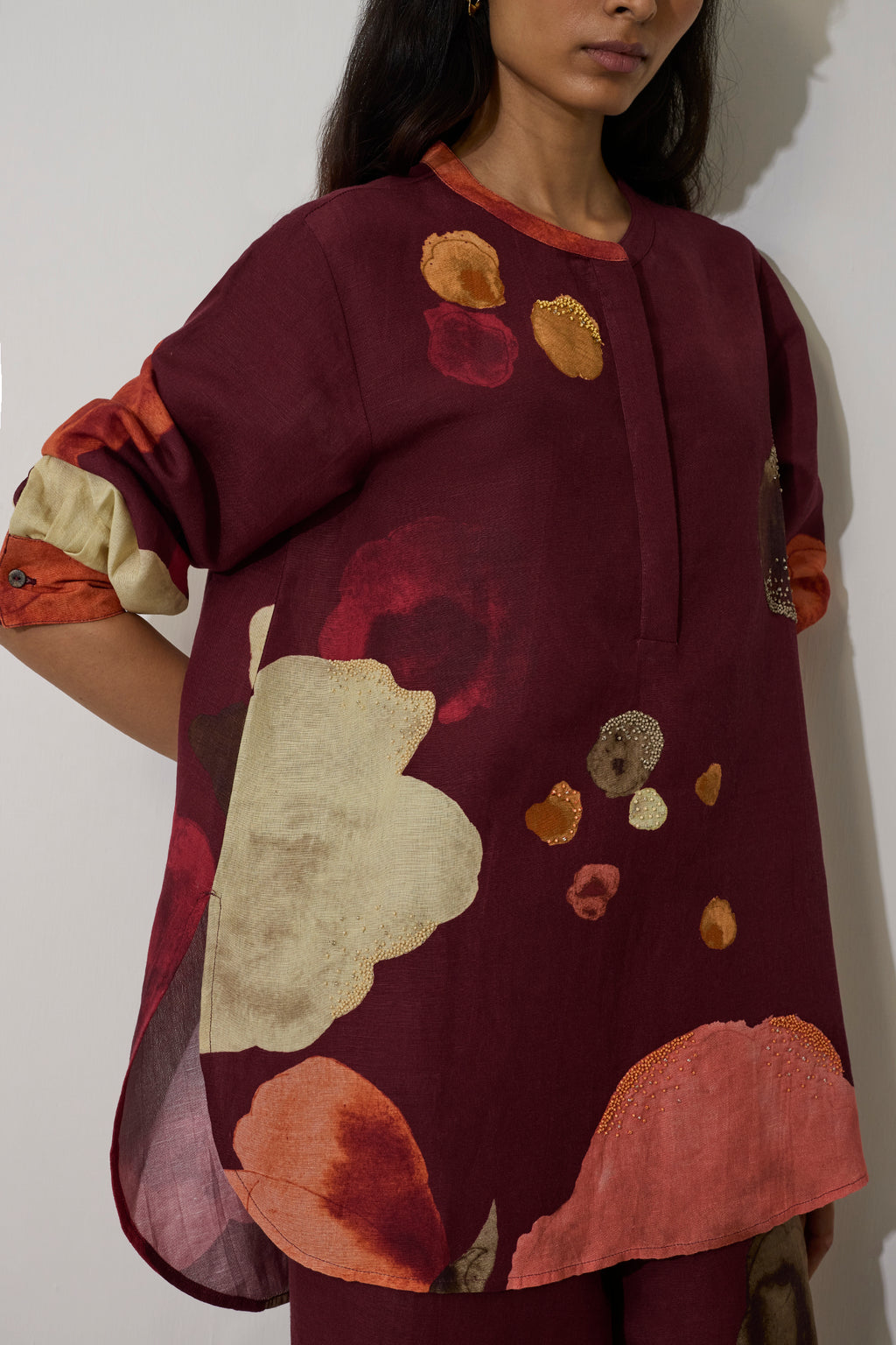 Poppies Relaxed Top - Mulberry