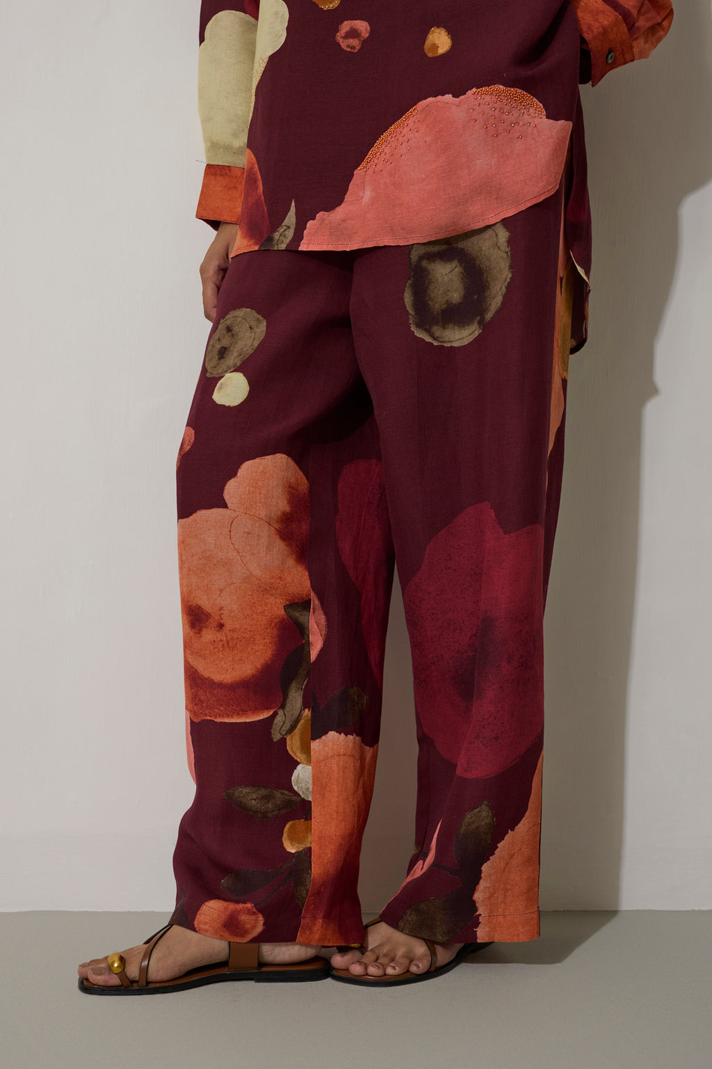 Poppies Relaxed Co-ord Set - Mulberry