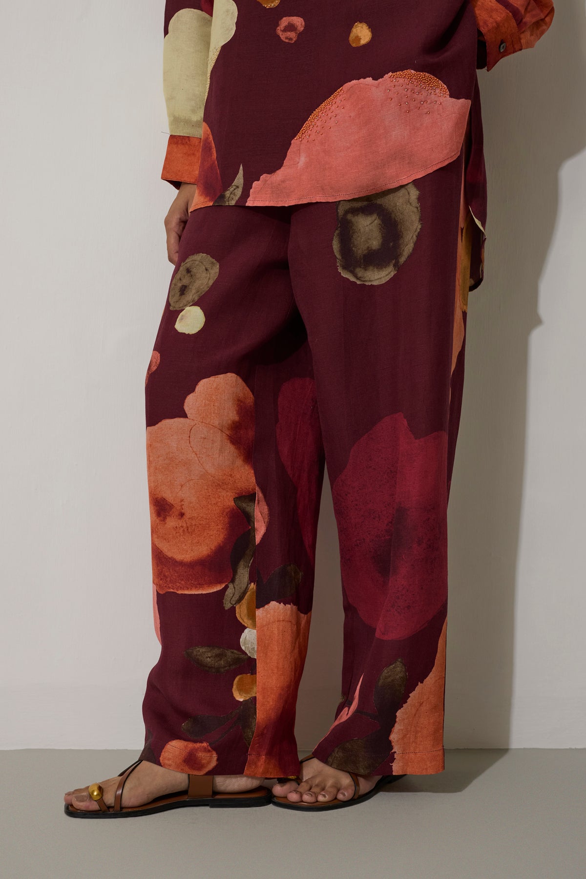 Poppies Relaxed Co-ord Set - Mulberry