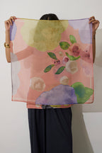Poppies Chanderi Scarf - Blush