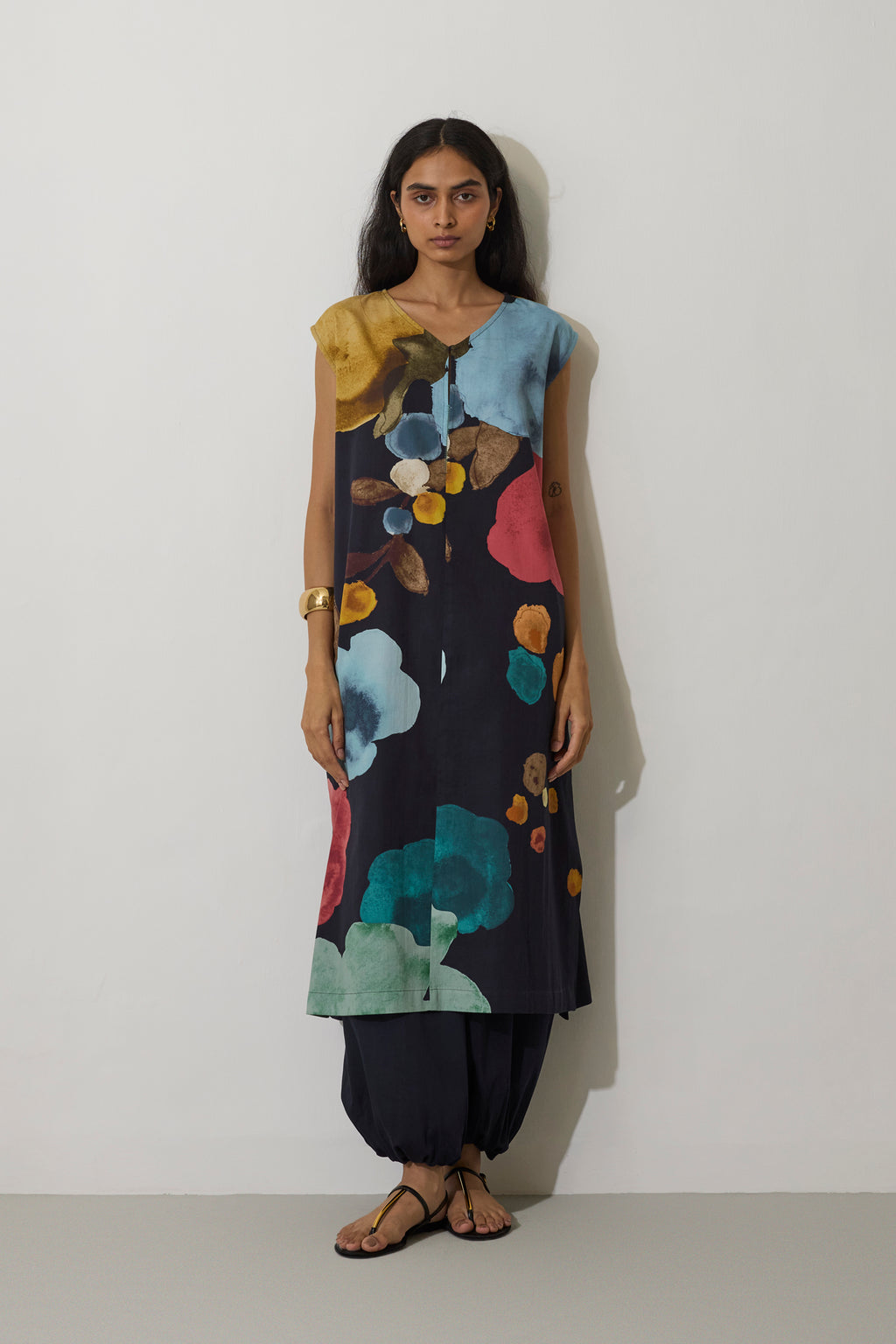 Poppies A-Line Kurta - Night