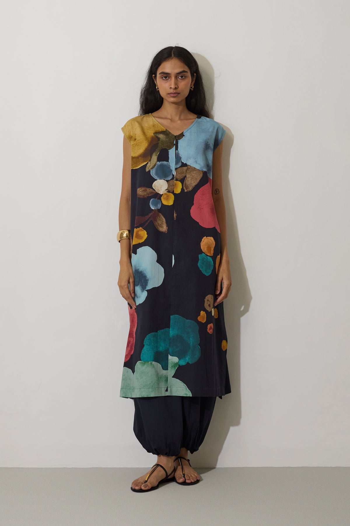 Poppies A-Line Kurta - Night